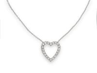 WHITE GOLD AND DIAMOND HEART NECKLACE