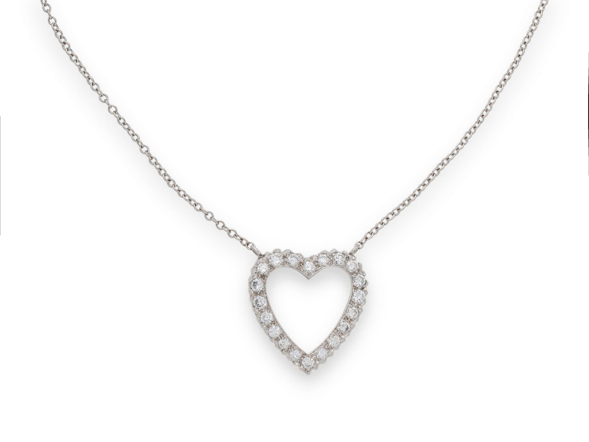 WHITE GOLD AND DIAMOND HEART NECKLACE