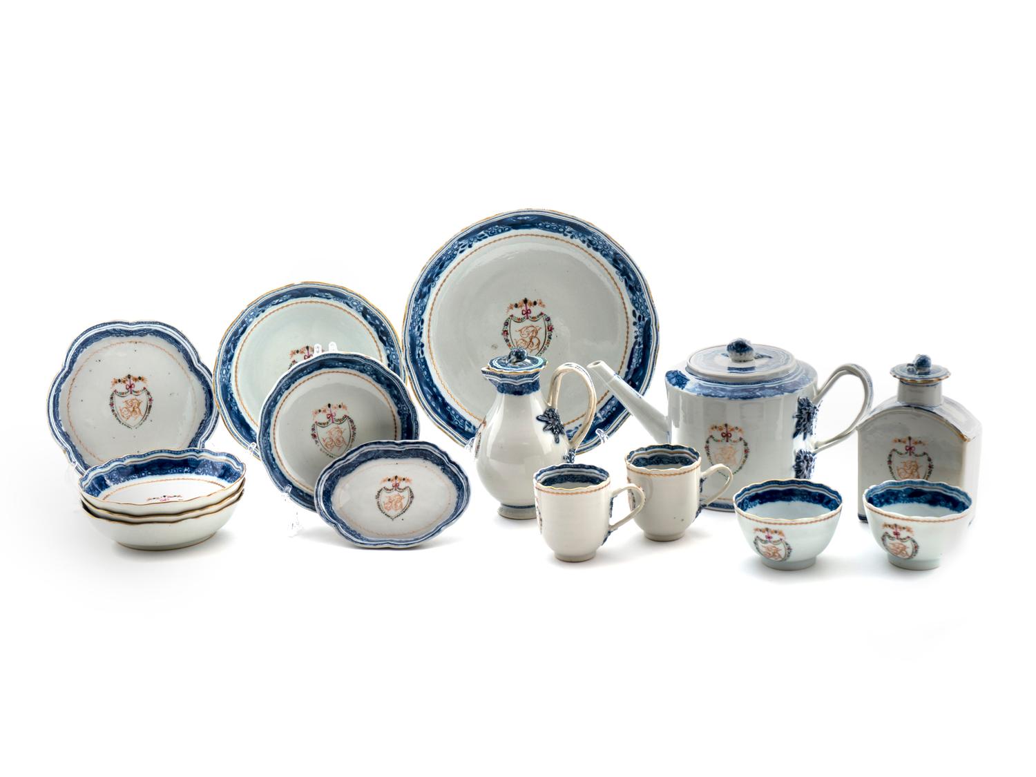A Chinese Export Armorial Porcelain Tea Service — C. 1770