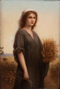 A Hutschenreuther Porcelain Plaque after Charles Landelle (French, 1821-1908)