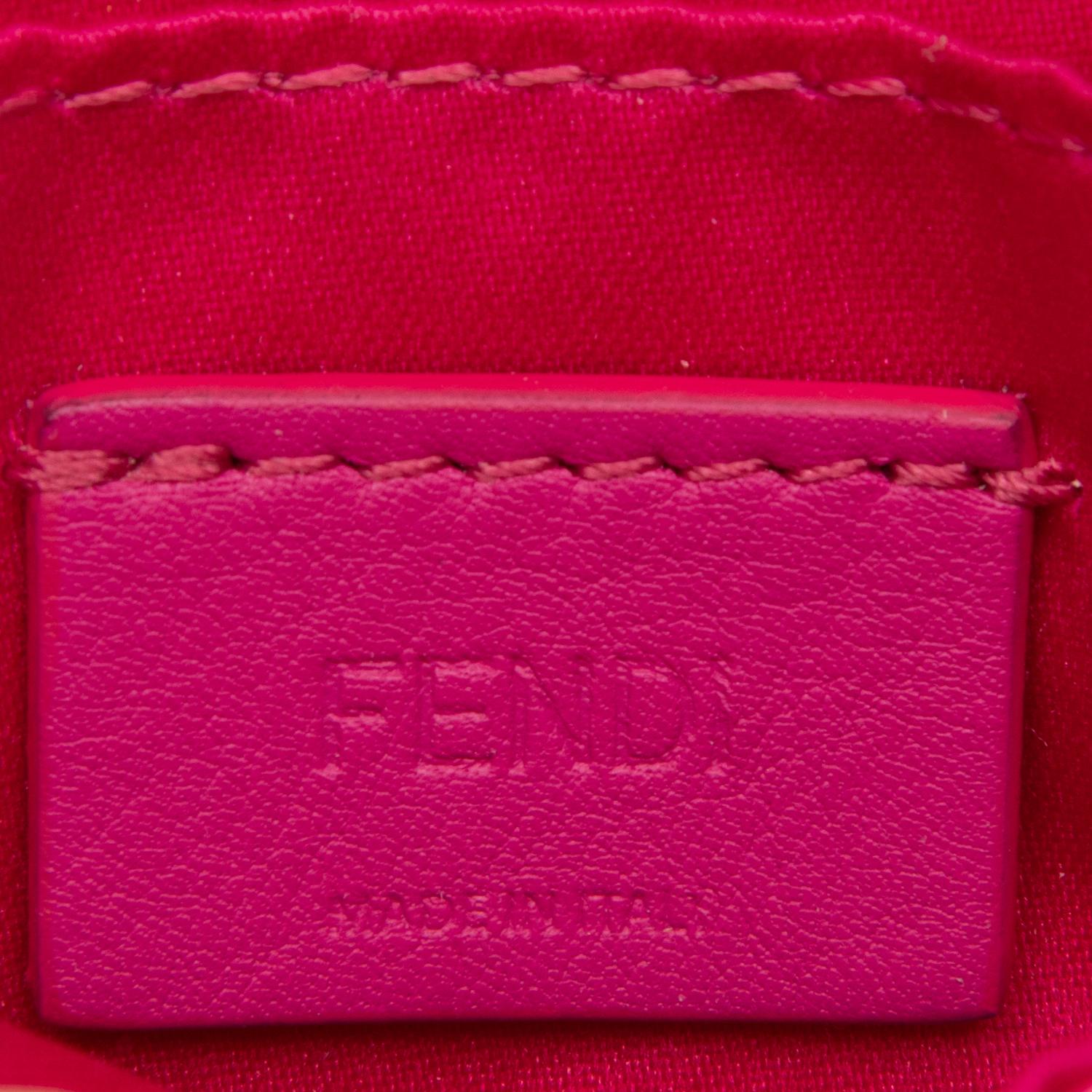 FENDI, BEADED PINK NANO BAGUETTE BAG