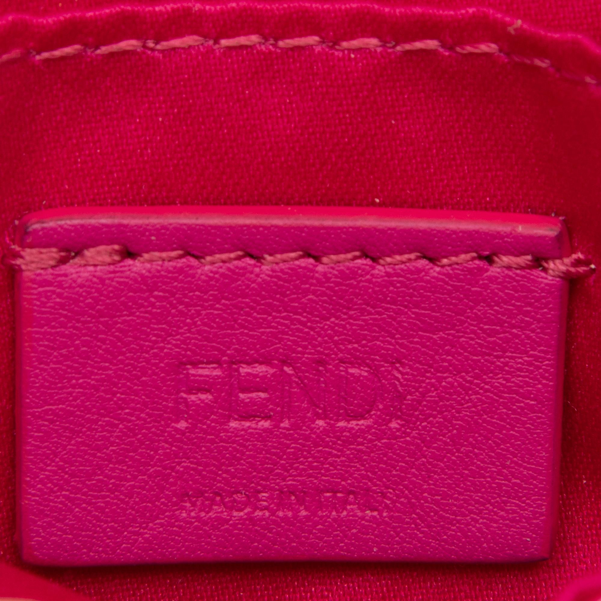 FENDI, BEADED PINK NANO BAGUETTE BAG