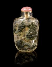 A Rock Crystal Snuff Bottle Height 2 1/2 inches.