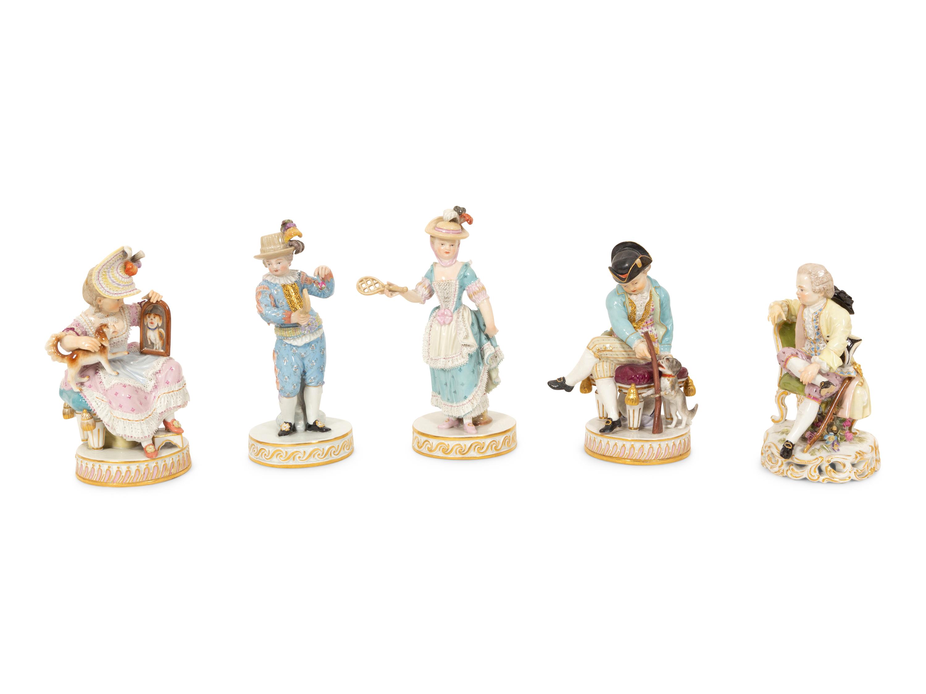 A Group of Five Meissen Porcelain Child Figures