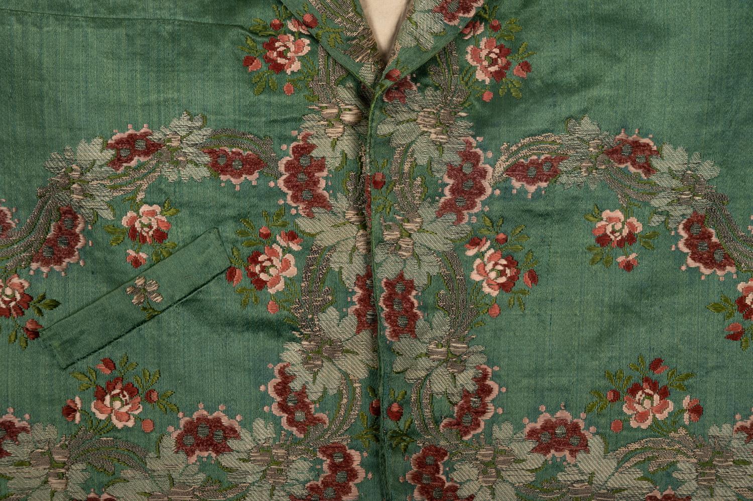 Men's Silk and Silver Brocade Waistcoat, Late 18th - Early 19th Century