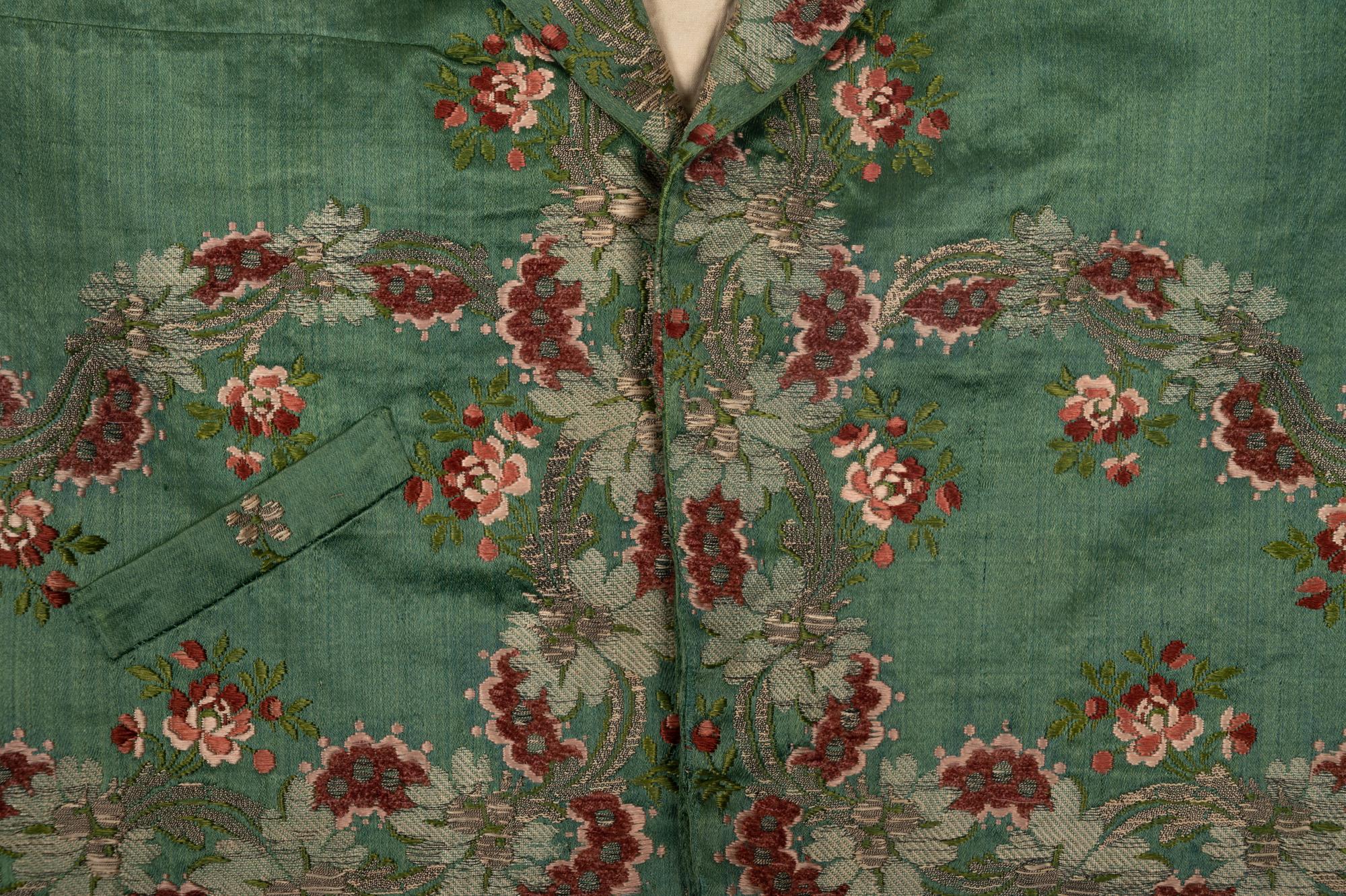 Men's Silk and Silver Brocade Waistcoat, Late 18th - Early 19th Century