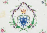 A Chinese Export Armorial Porcelain Reticulated Basket and Underplate