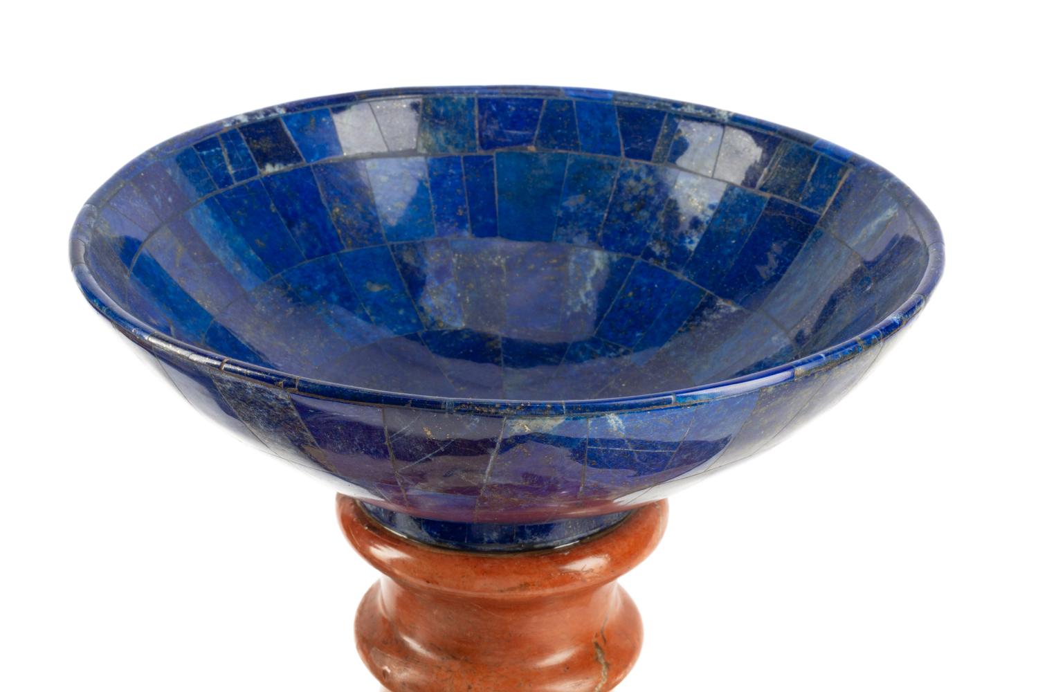 A Pair of Grand Tour Style Vari-Color Marble and Lapis Lazuli Table Ornaments