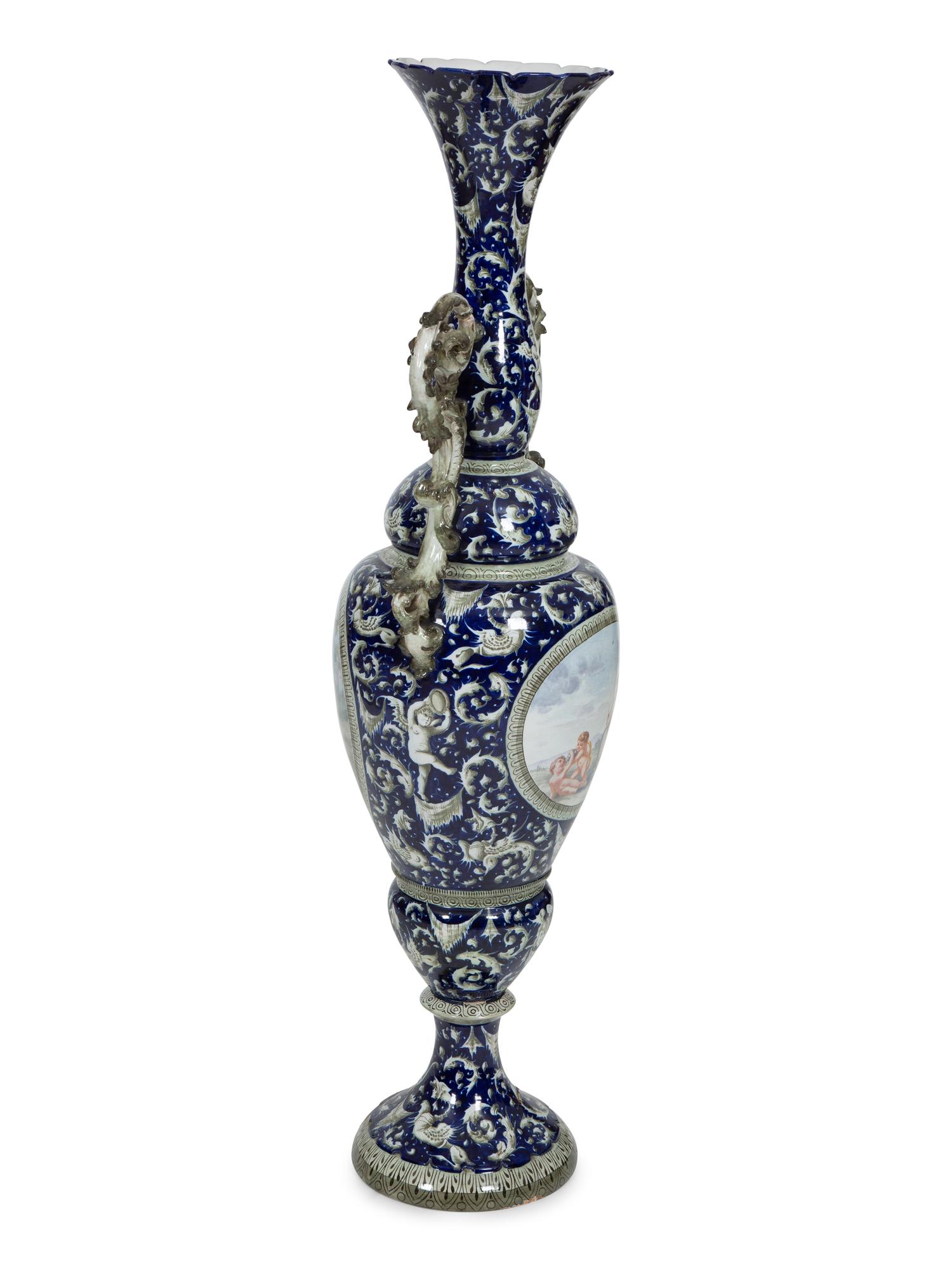 An Italian Majolica Floor Vase