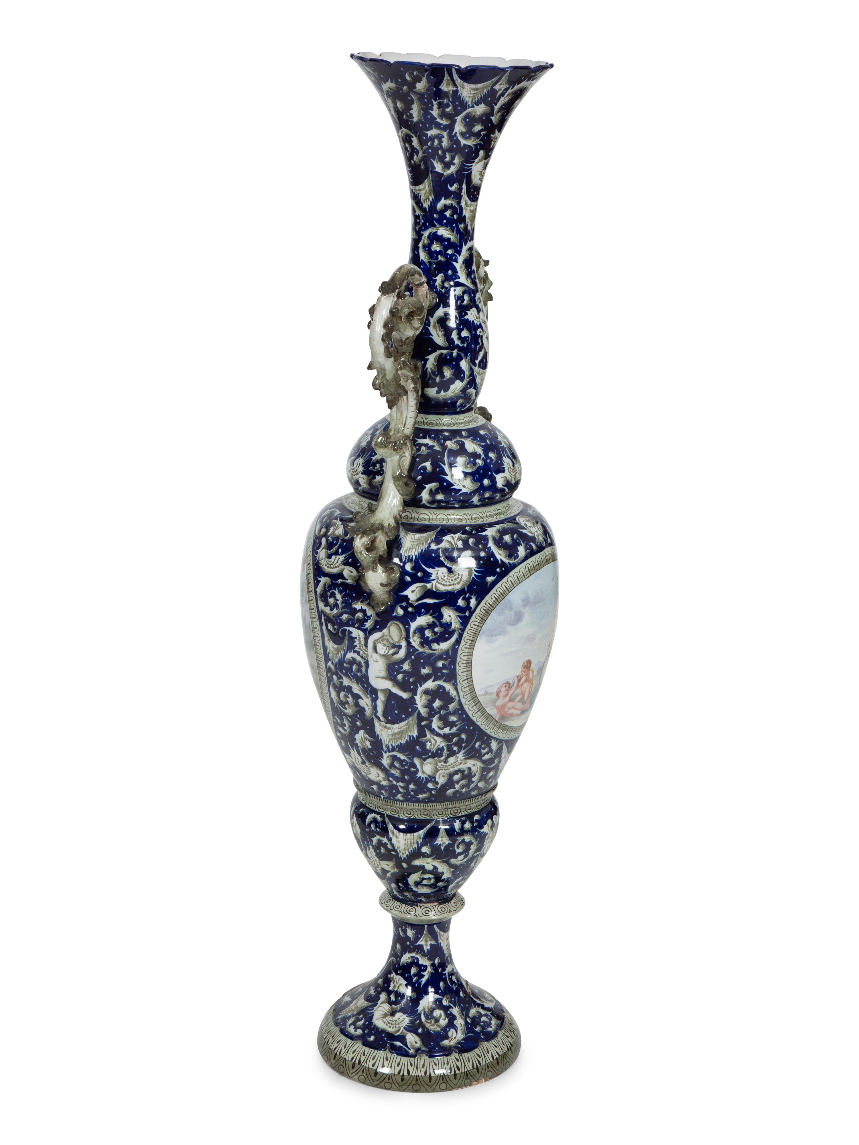 An Italian Majolica Floor Vase