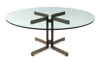A Modern Bronze and Glass Dining Table