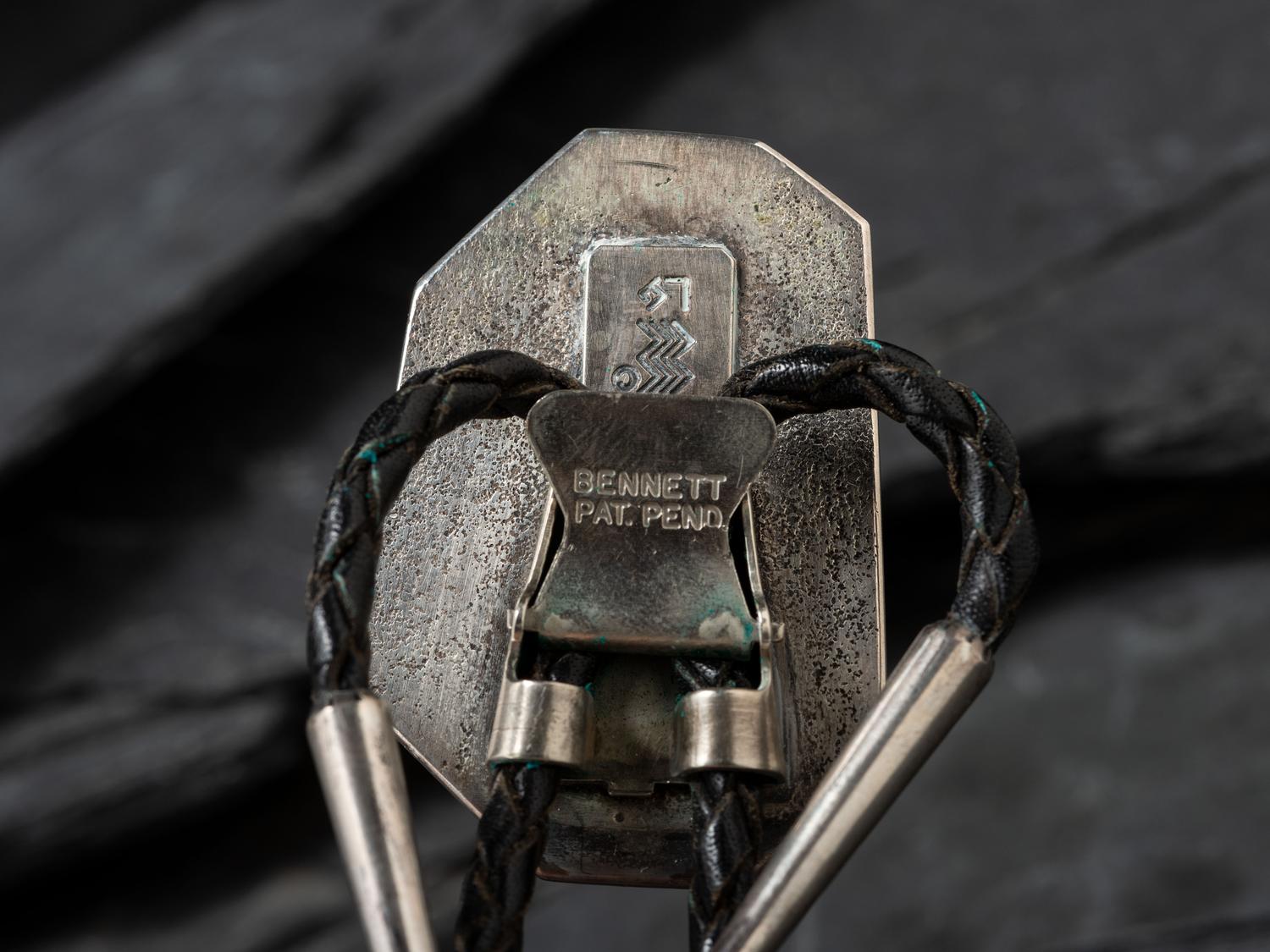 Tufa Cast Silver and Morenci Turquoise Bolo Tie