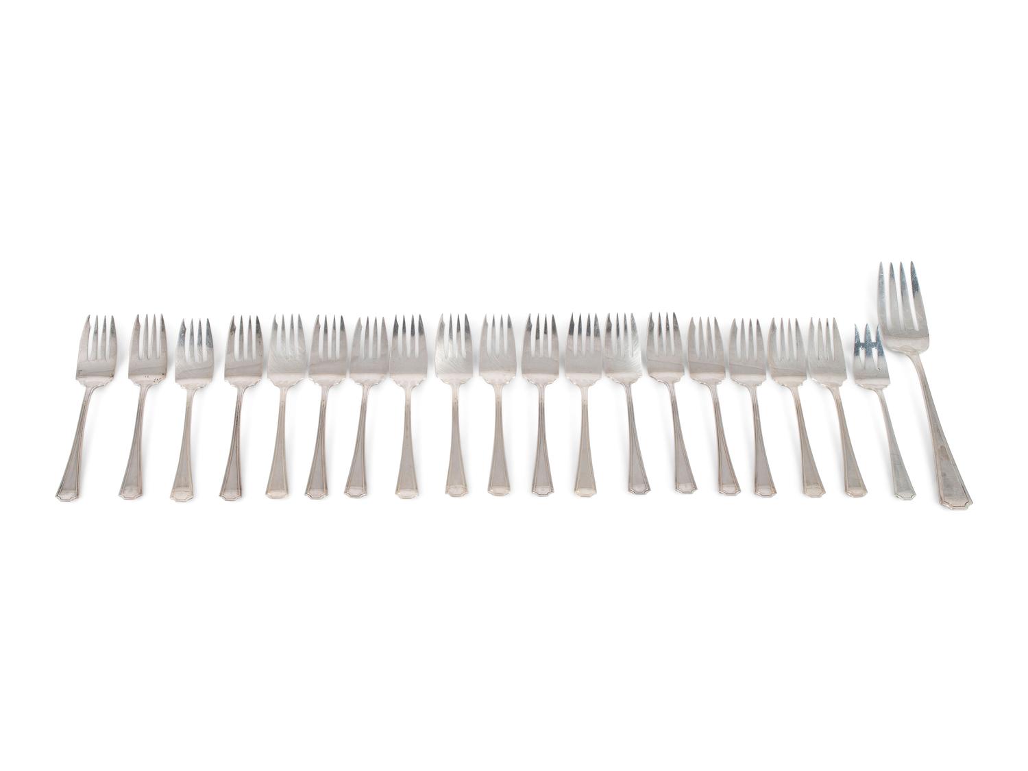 An Assembled Gorham and Durgin Silver Flatware Service