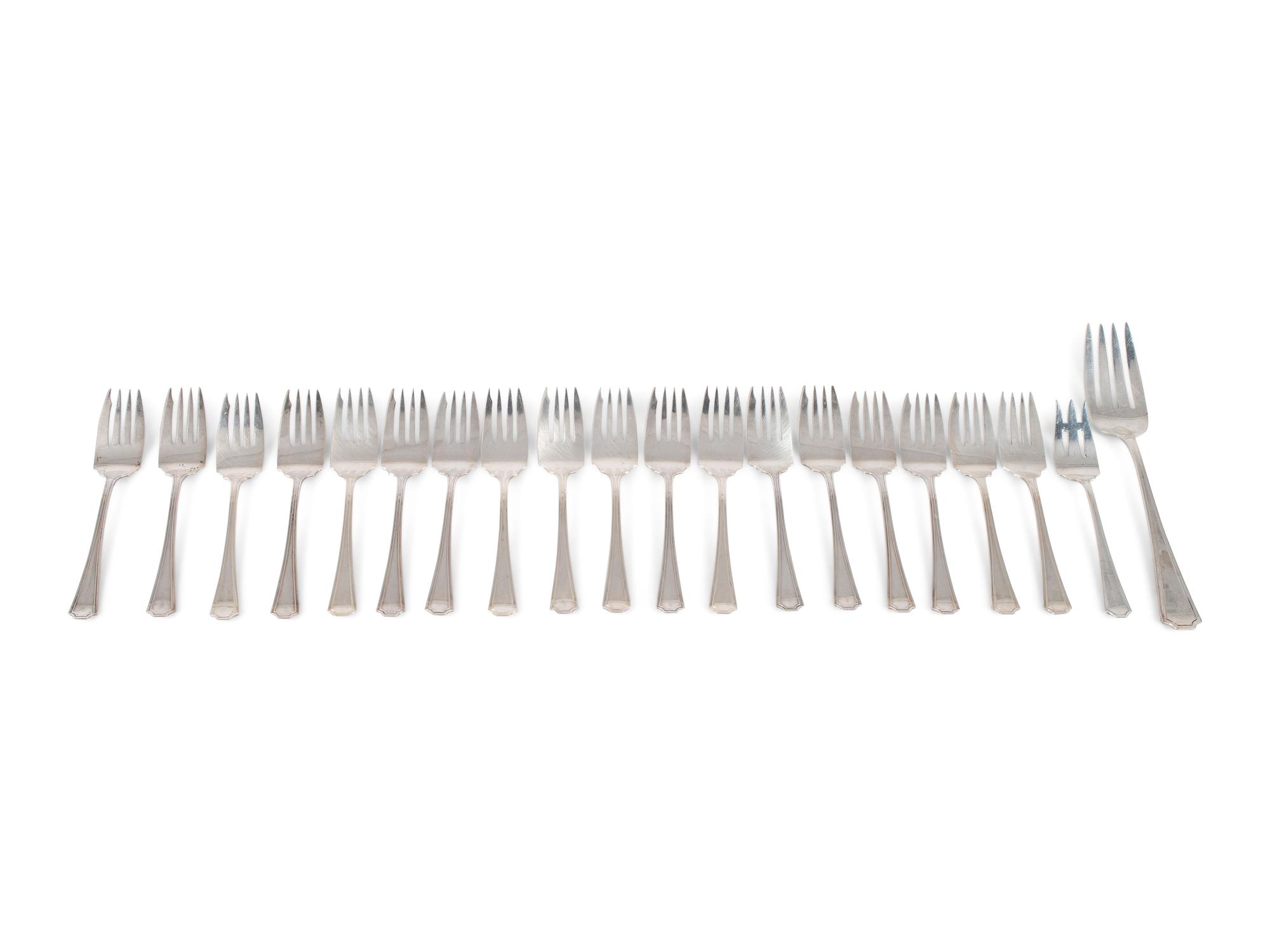 An Assembled Gorham and Durgin Silver Flatware Service