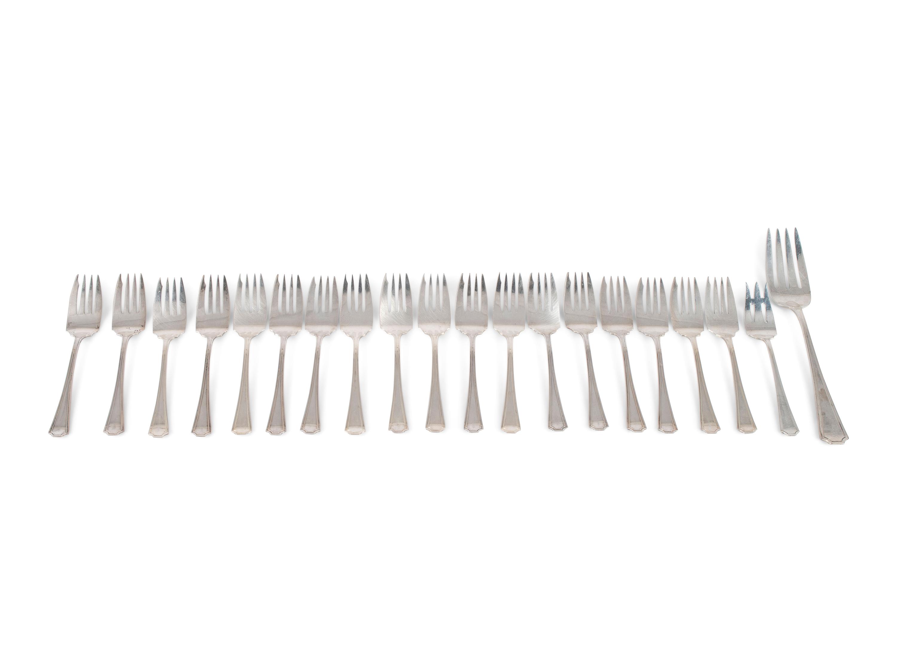 An Assembled Gorham and Durgin Silver Flatware Service