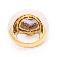 Amethyst, Diamond, and Enamel Ring