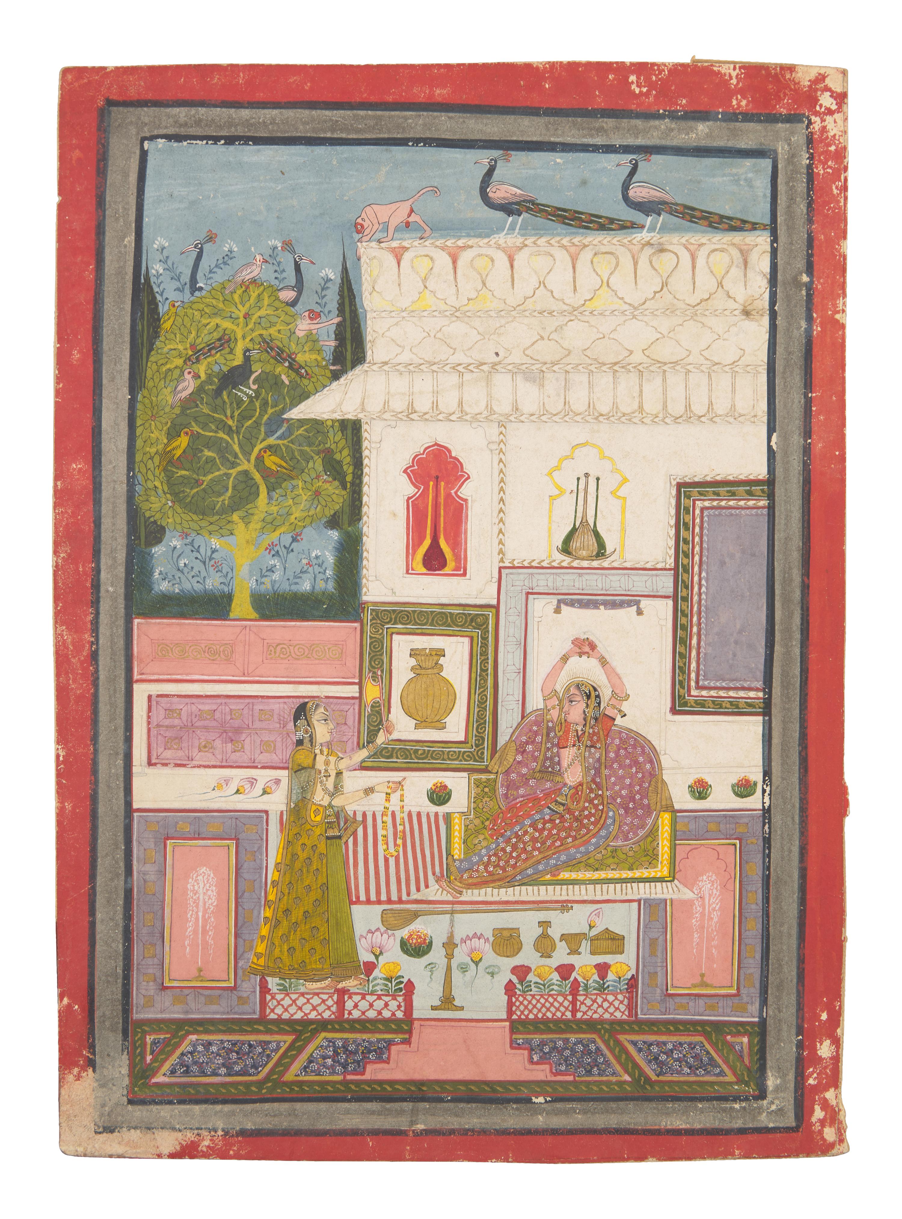 A Painting of Varari Ragini, Pages from a Dispersed Ragamala Series (Garland of Musical Modes), Madhya Pradesh (Malwa or Bundelkhand Region), India, Circa 1725-1750