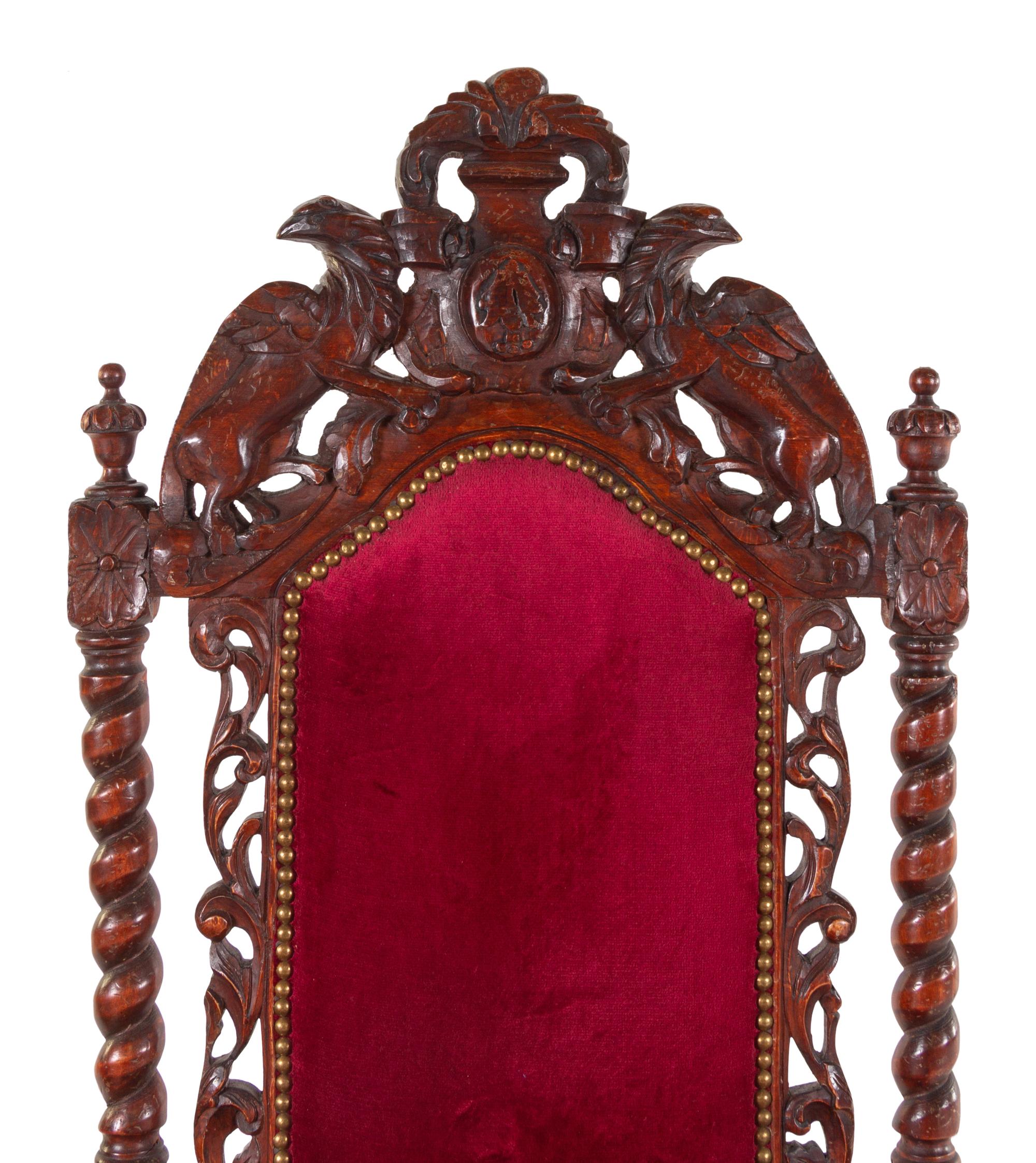 A Pair of Renaissance Revival Carved Open Armchairs (ETA #9)