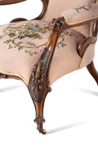 Two Rococo Revival Carved Walnut Chairs