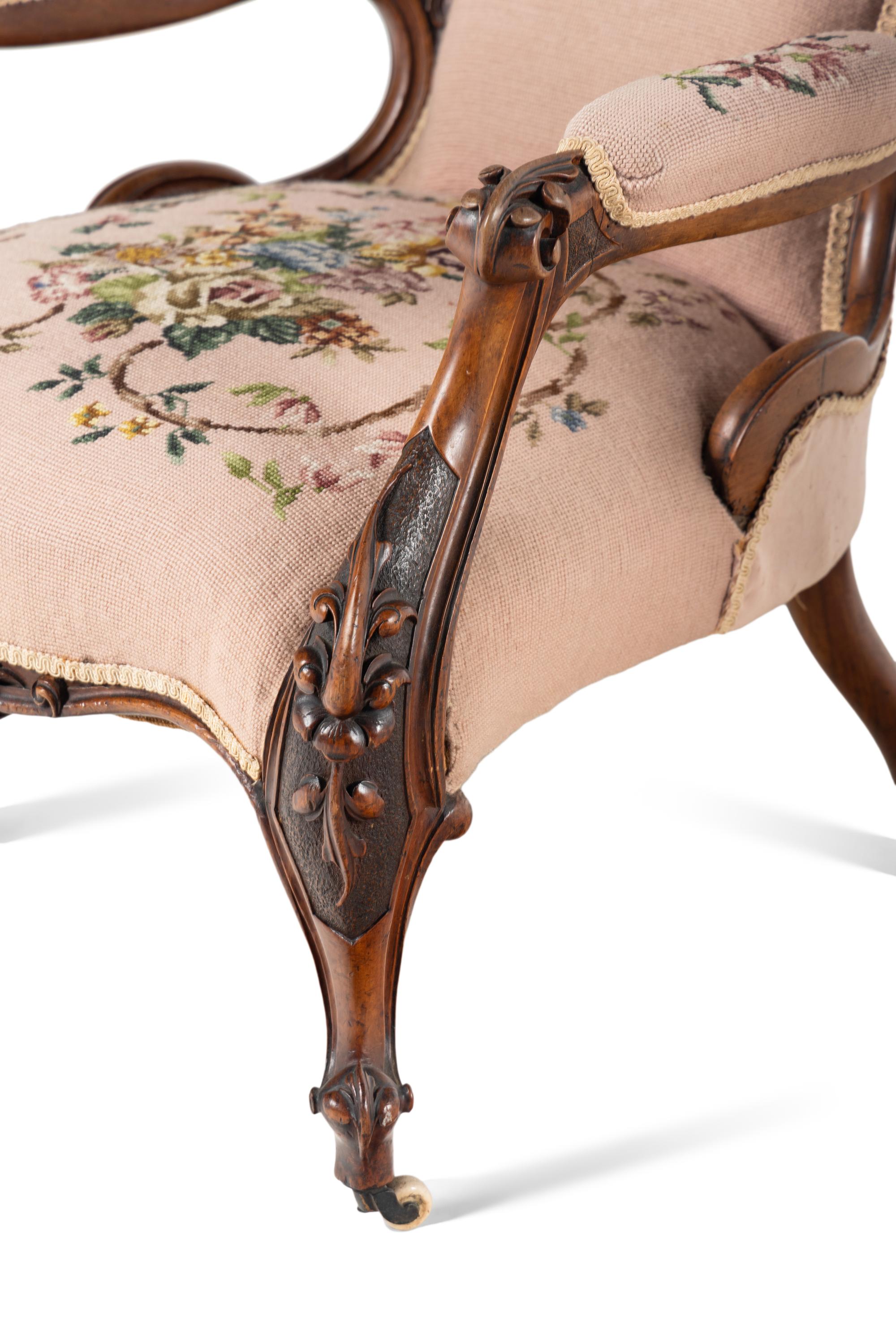 Two Rococo Revival Carved Walnut Chairs