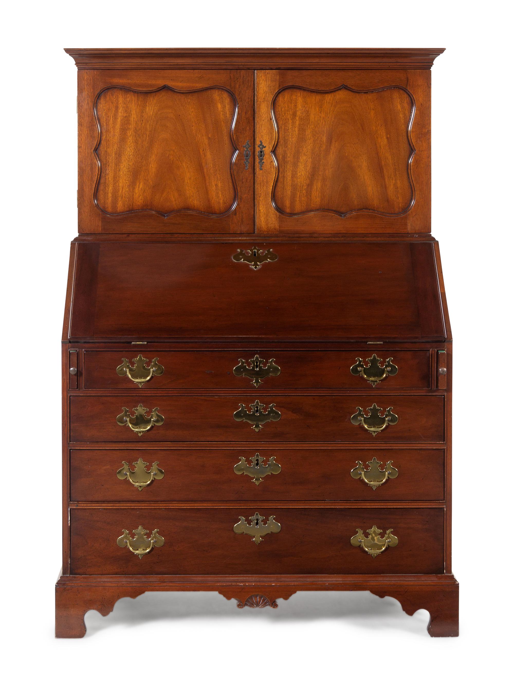A Chippendale Style Mahogany Secretary Bookcase — KITTINGER