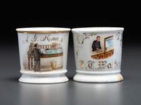 Two Porcelain Occupational Shaving Mugs