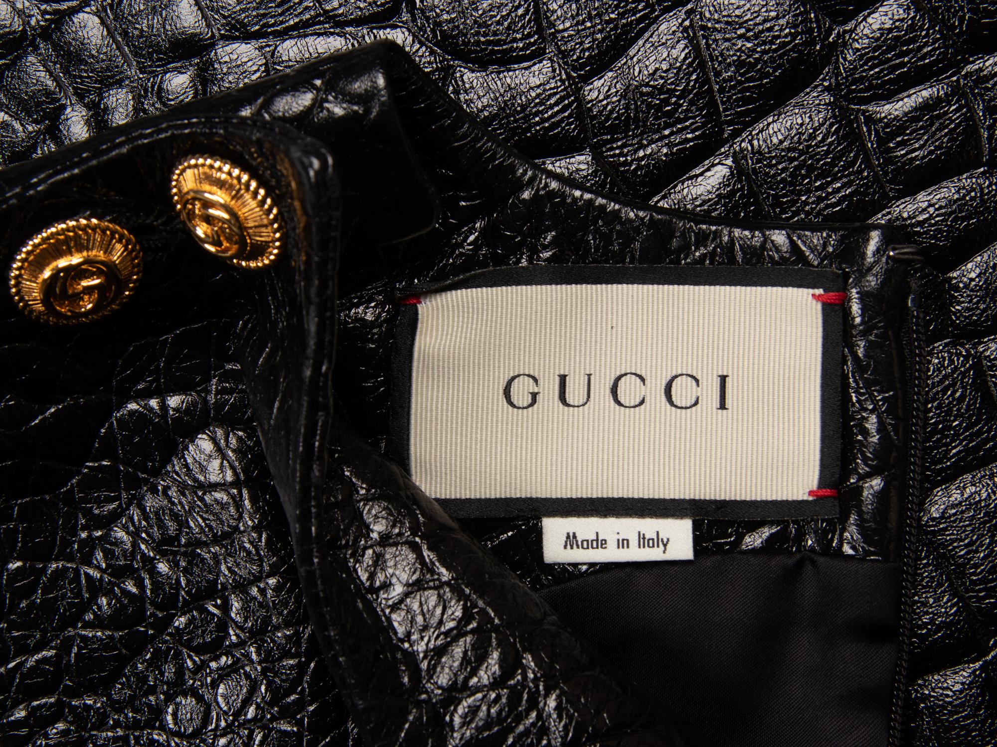 Gucci, Croc-Effect Leather Dress
