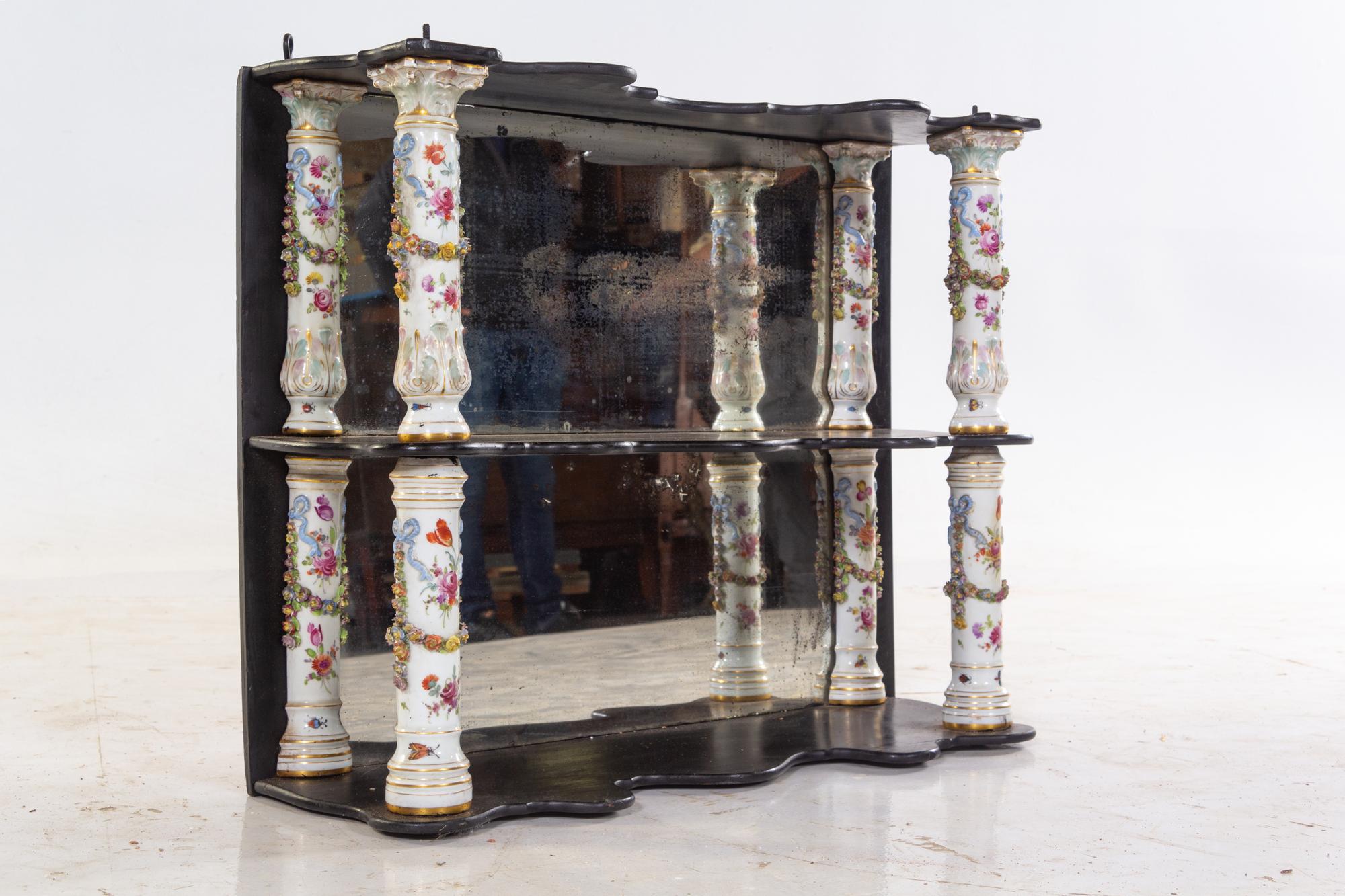 A Meissen Porcelain Mounted Hanging Vitrine