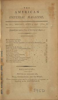 [Washington, George] A Lengthy Lifetime Attack on President Washington for Being a Slaveholder, 1797