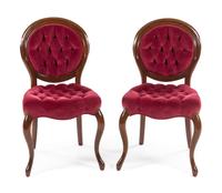 Two Victorian Style Balloon Chairs Height 35 1/4 inches. — 20TH CENTURY