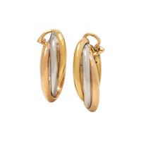 TRICOLOR GOLD HOOP EARCLIPS