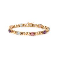 YELLOW GOLD, DIAMOND, AND MULTIGEM BRACELET