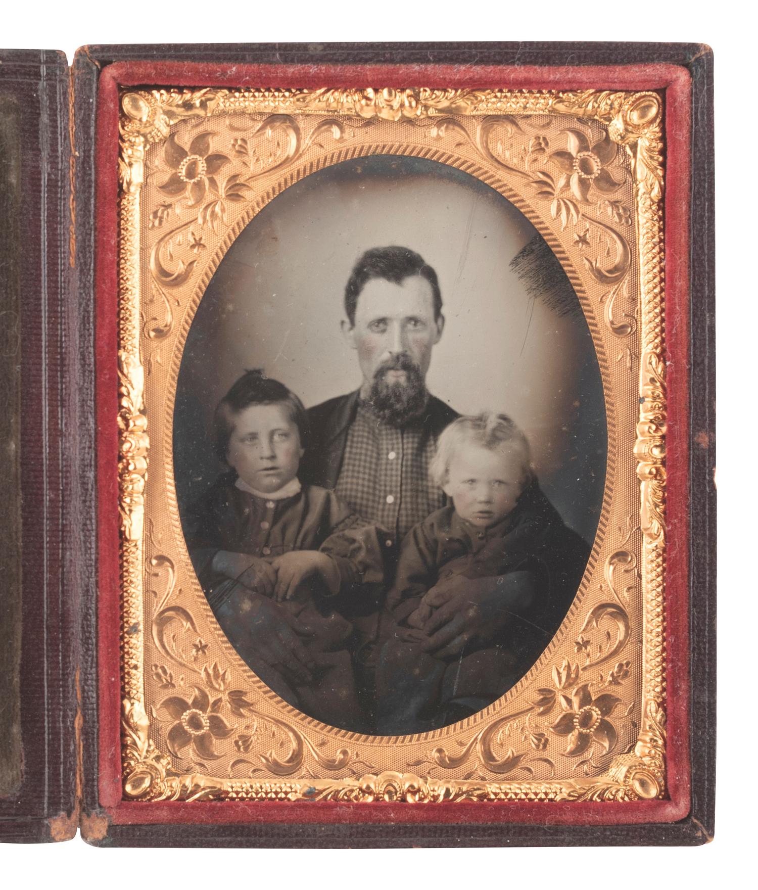 [EARLY PHOTOGRAPHY]. 16 assorted images featuring parents with children.