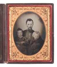 [EARLY PHOTOGRAPHY]. 16 assorted images featuring parents with children.