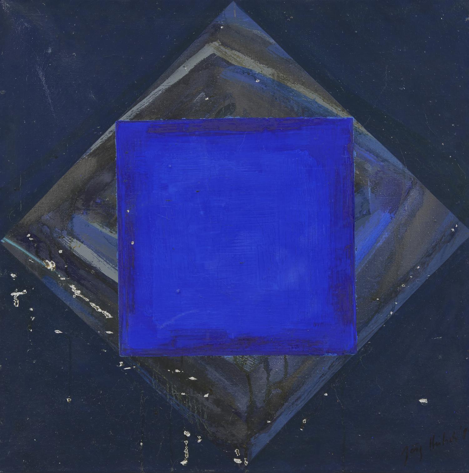 Blaues Dreieck, Blauer Quadrat and Blauer Kreis (three works), 1989