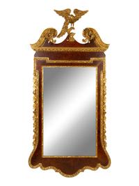 A Federal Style Mahogany and Parcel-Gilt Mirror