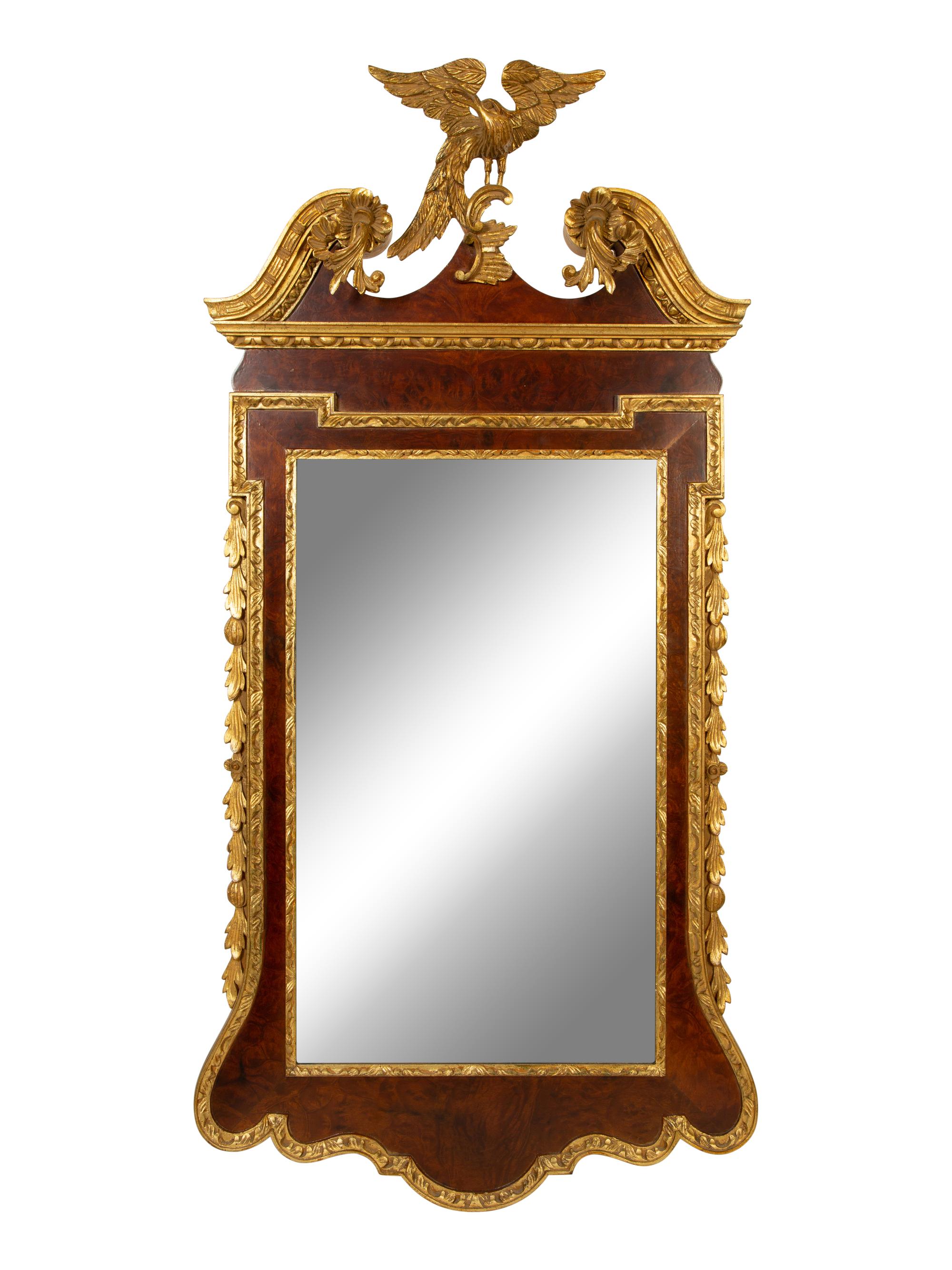 A Federal Style Mahogany and Parcel-Gilt Mirror