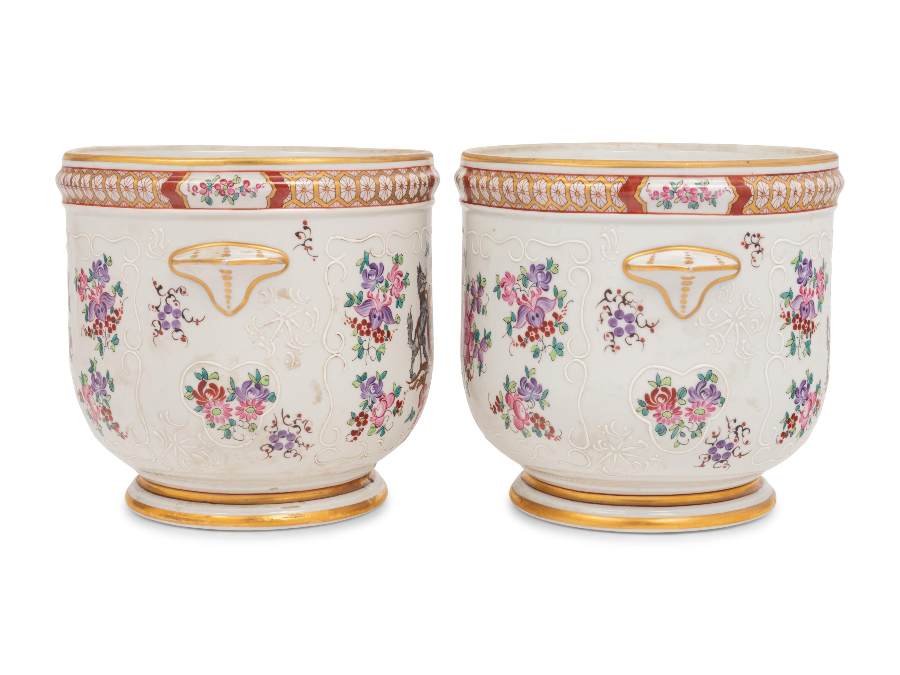 A Pair of Samson Porcelain Cache Pots