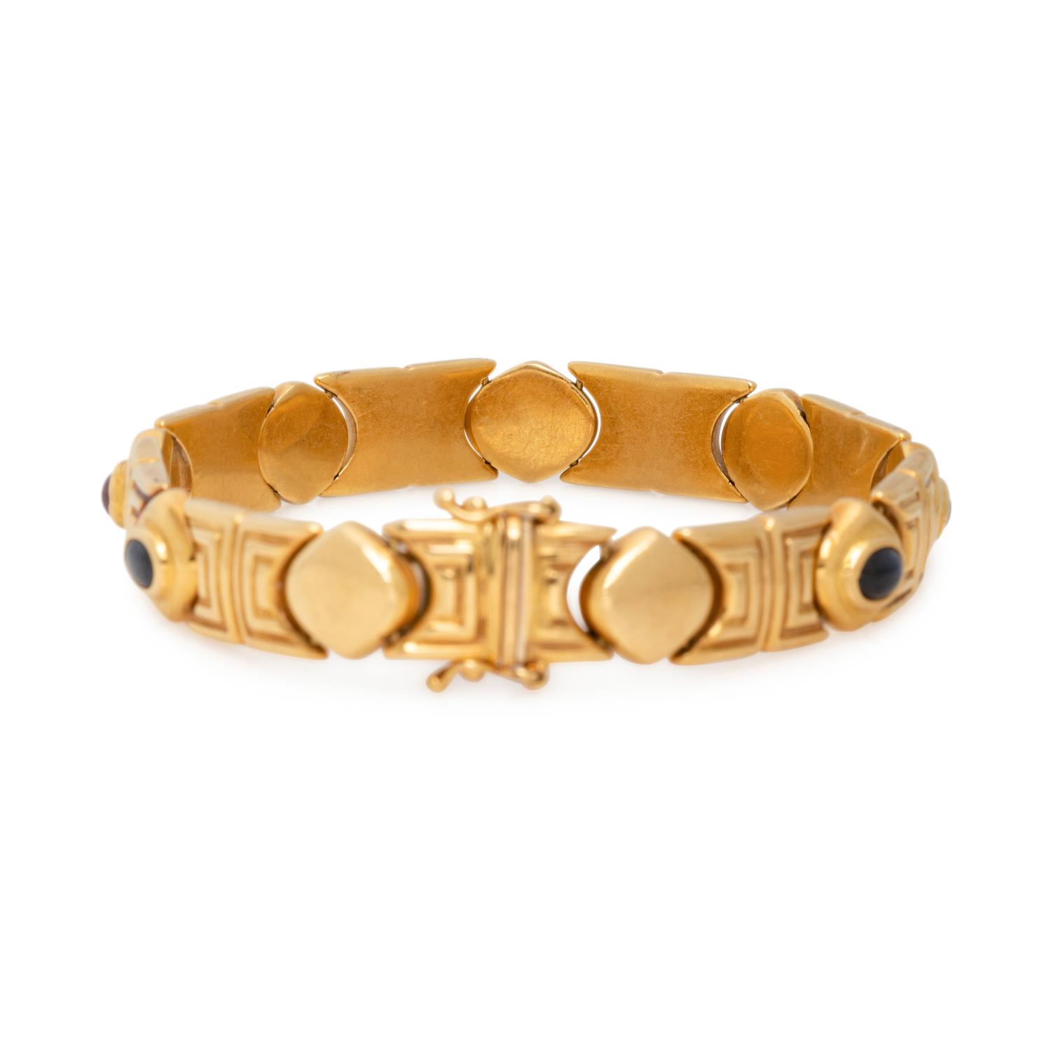 YELLOW GOLD, SAPPHIRE AND RUBY BRACELET