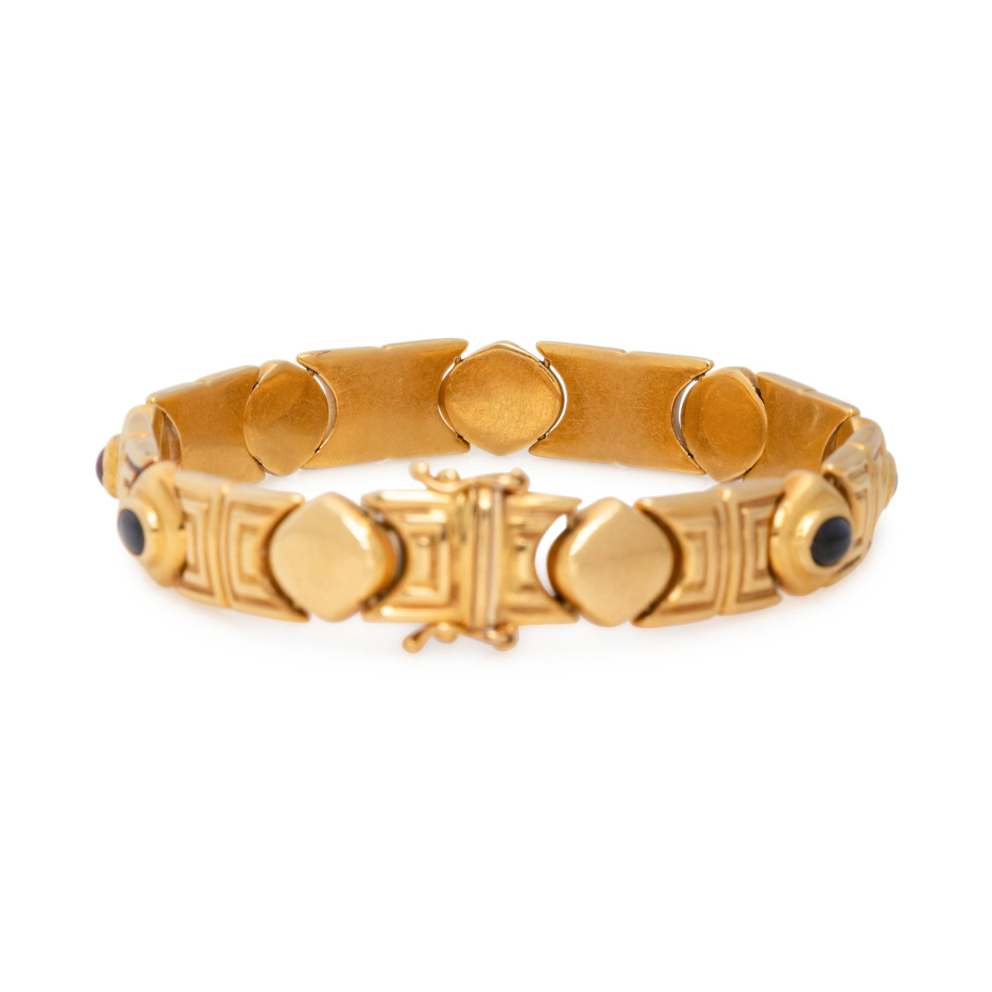 YELLOW GOLD, SAPPHIRE AND RUBY BRACELET