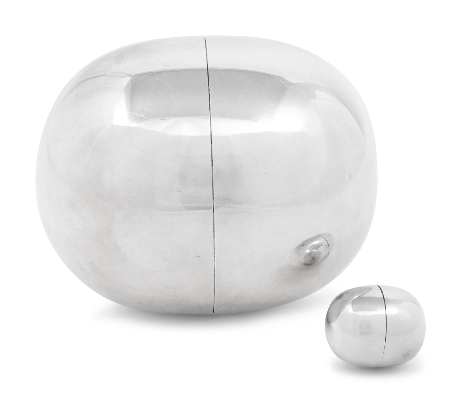 Two Piet Hein for Georg Jensen Silver Ellipse Eggs