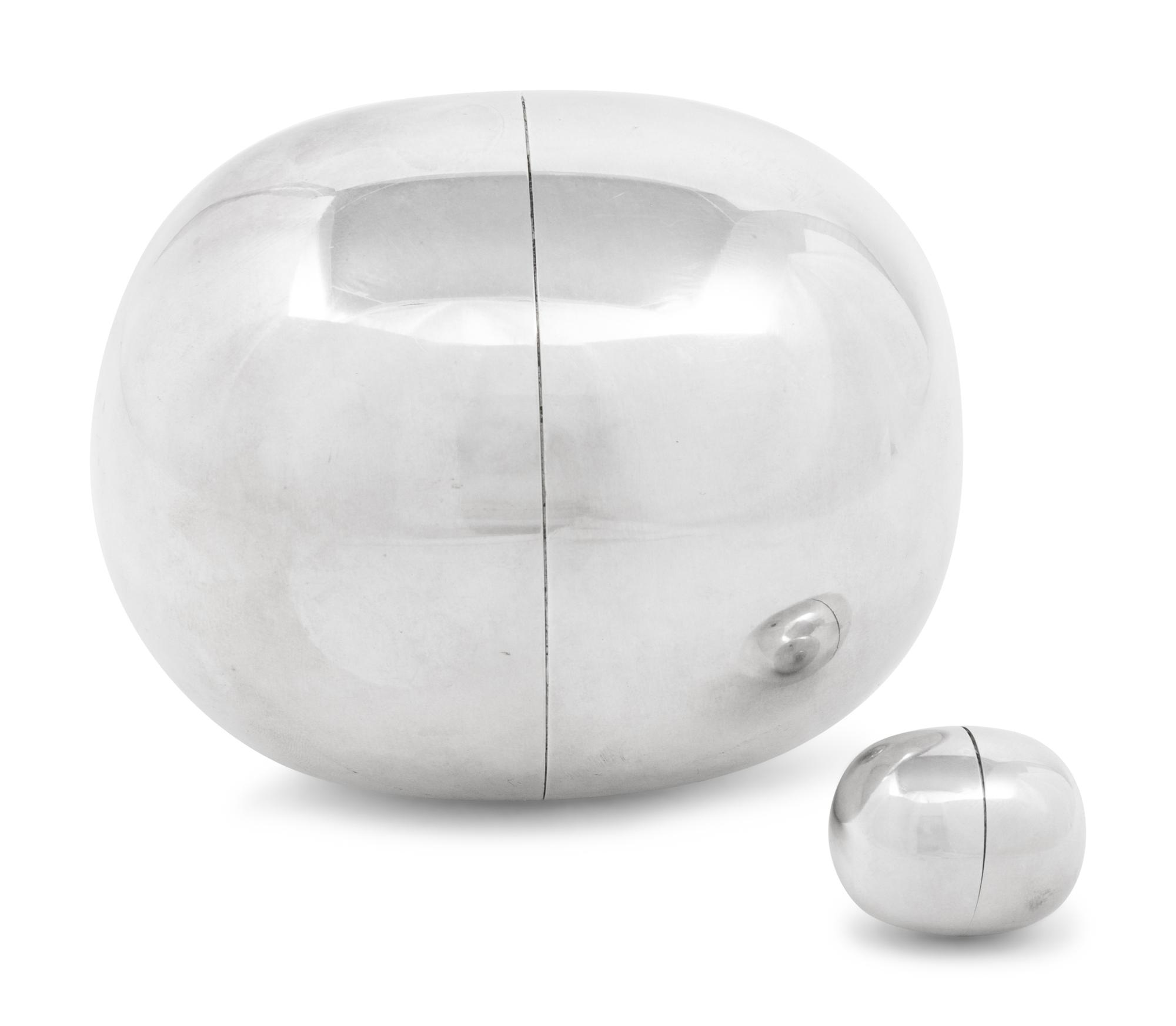 Two Piet Hein for Georg Jensen Silver Ellipse Eggs