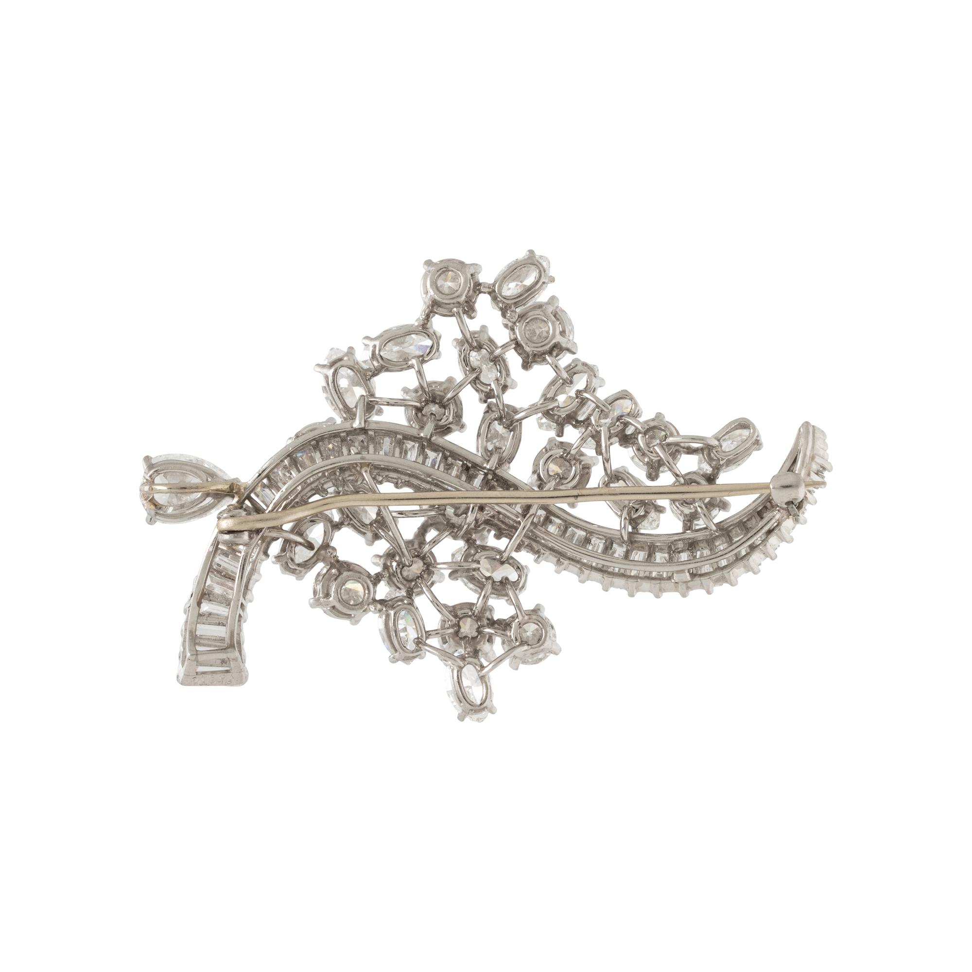 Diamond and Platinum Pendant Brooch
