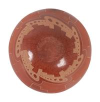Red, Sienna, and Black Sgraffito Jar