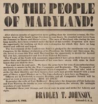[CIVIL WAR] . To the People of Maryland! N.p.: N.p., 8 September 1862.