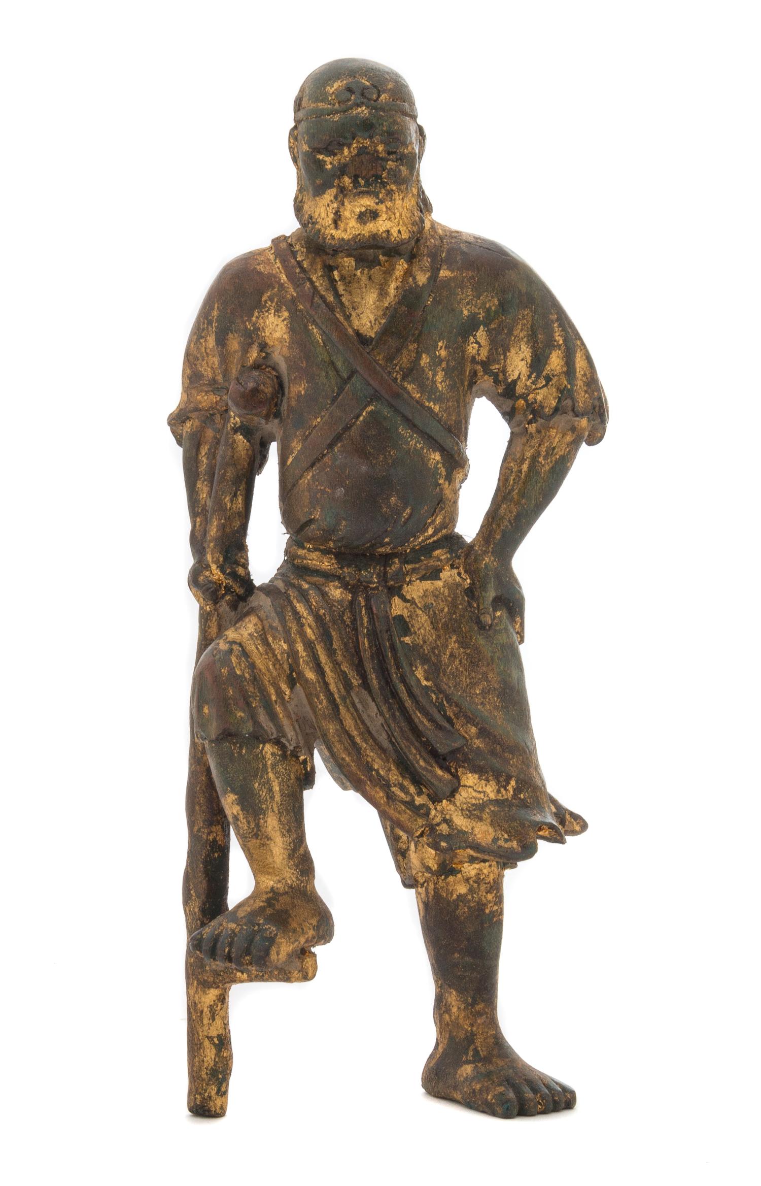 A Gilt Wood Figure of an Immortal Height 10 inches.
