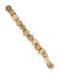 YELLOW GOLD AND MULTIGEM SLIDE CHARM BRACELET