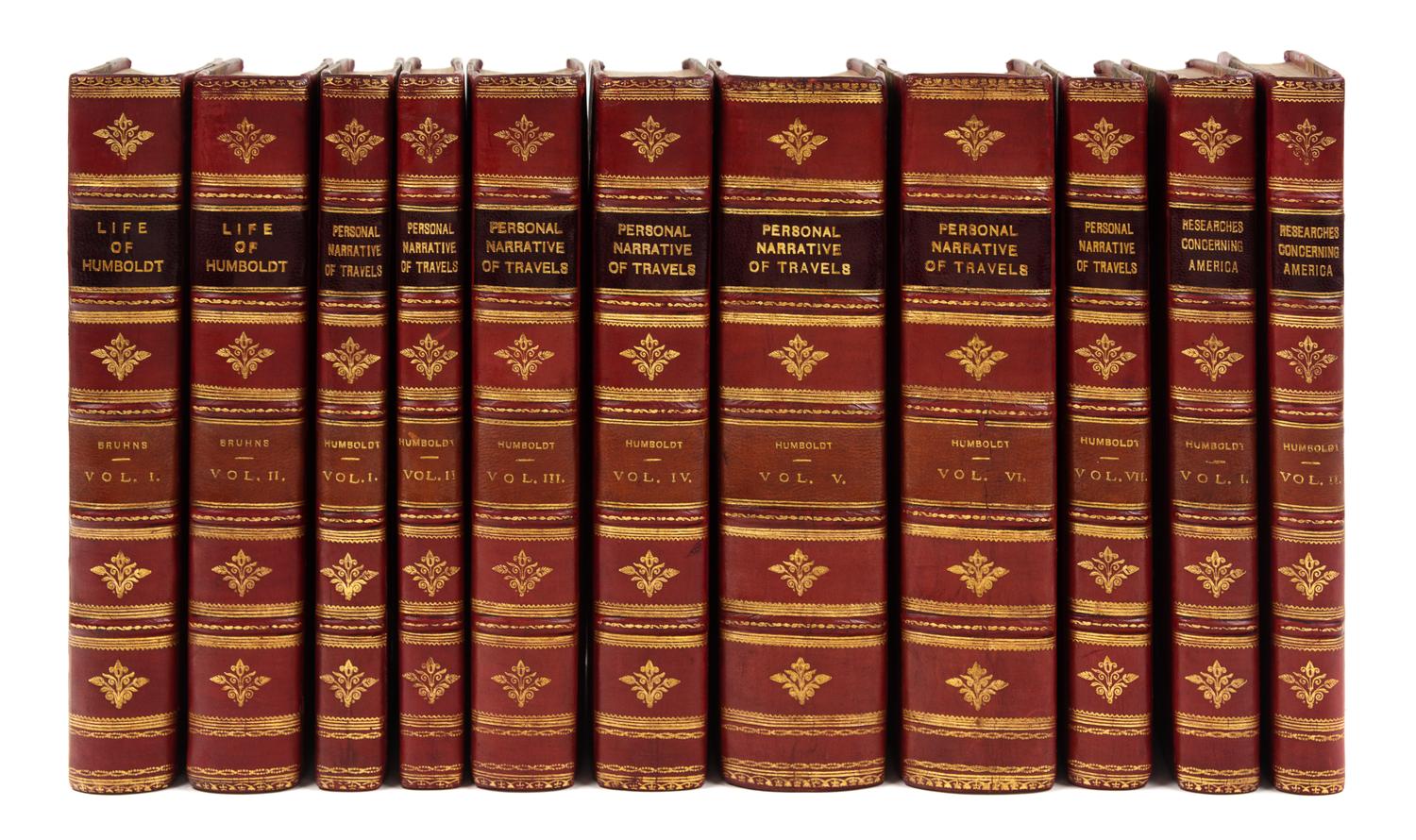 HUMBOLDT & BONPLAND. Personal Narrative -- Researches -- Life of...Humboldt. London, 1829, 1873. 3 works, 1ST EDITIONS, UNIFORMLY BOUND