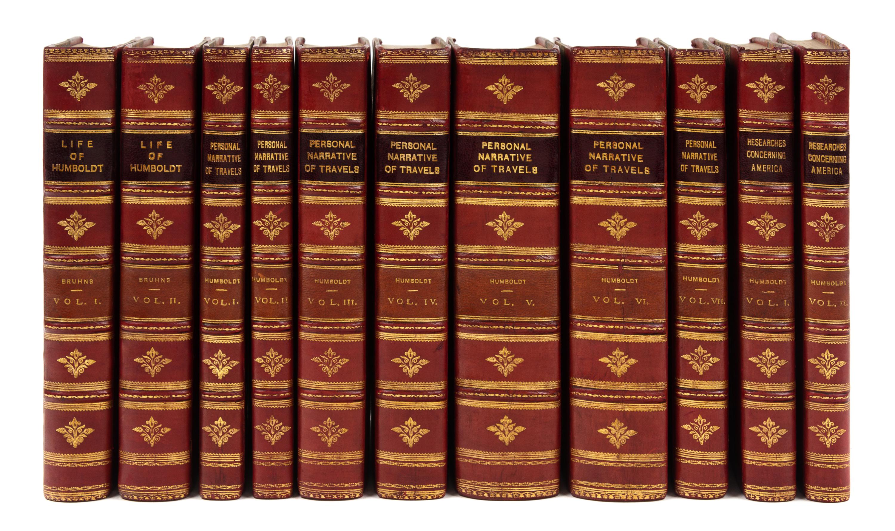 HUMBOLDT & BONPLAND. Personal Narrative -- Researches -- Life of...Humboldt. London, 1829, 1873. 3 works, 1ST EDITIONS, UNIFORMLY BOUND