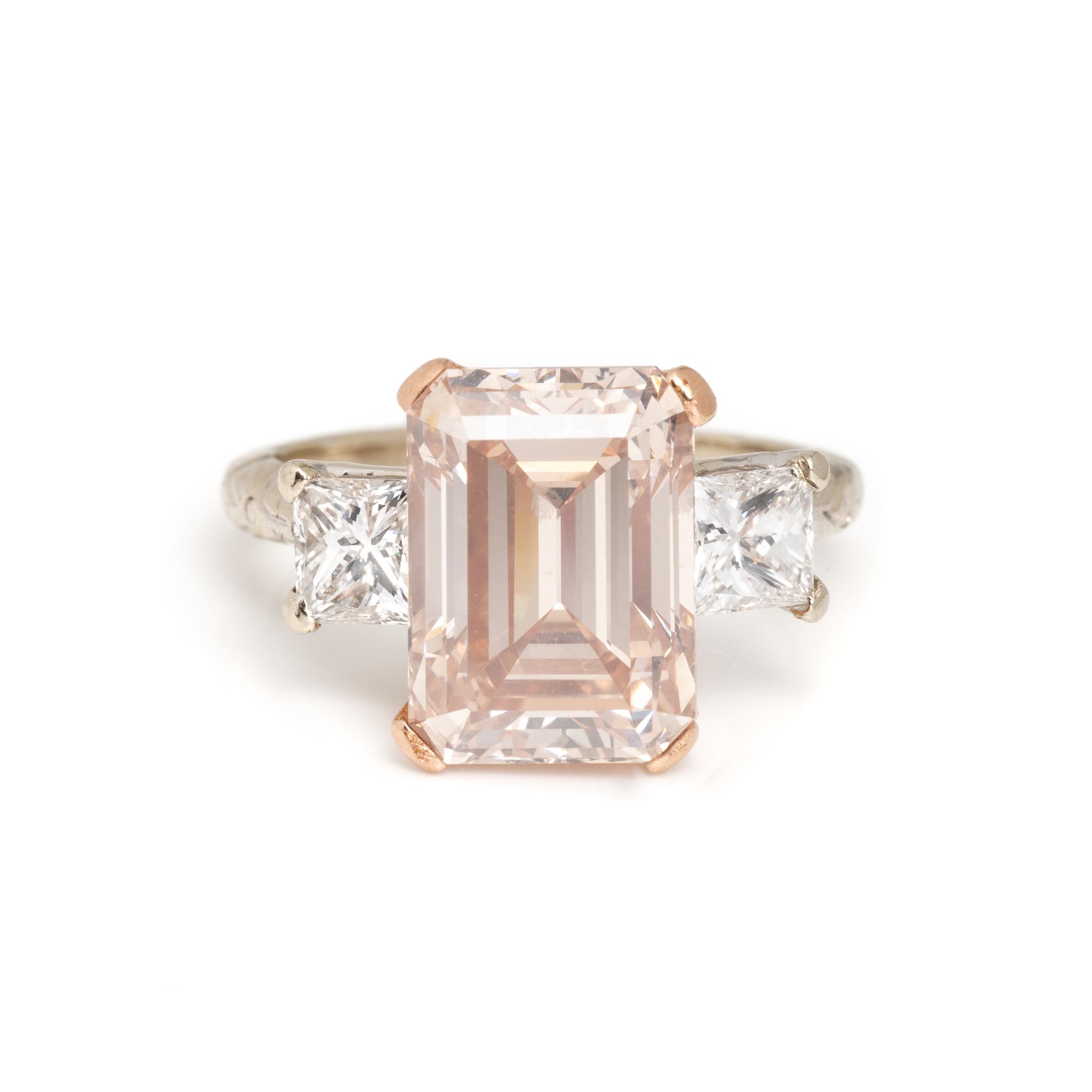 FANCY BROWNISH PINK DIAMOND RING